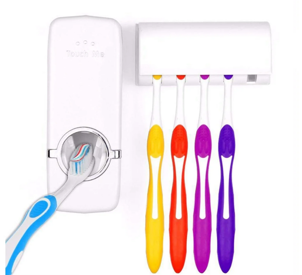 Automatic Toothpaste Dispenser & Toothbrush Holder
