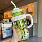 Ice Cream Water Bottle – 1300ML Leakproof Sipper with Straw