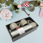 Stainless Steel Vacuum Flask Gift Set – 500ML with 3 Steel Cups