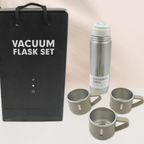 Stainless Steel Vacuum Flask Gift Set – 500ML with 3 Steel Cups
